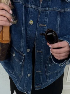 Outlet Djerf Avenue Denim Jacket Dark Blue