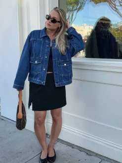 Outlet Djerf Avenue Denim Jacket Dark Blue