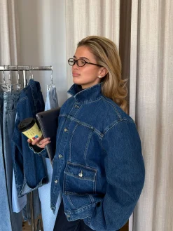 Outlet Djerf Avenue Denim Jacket Dark Blue