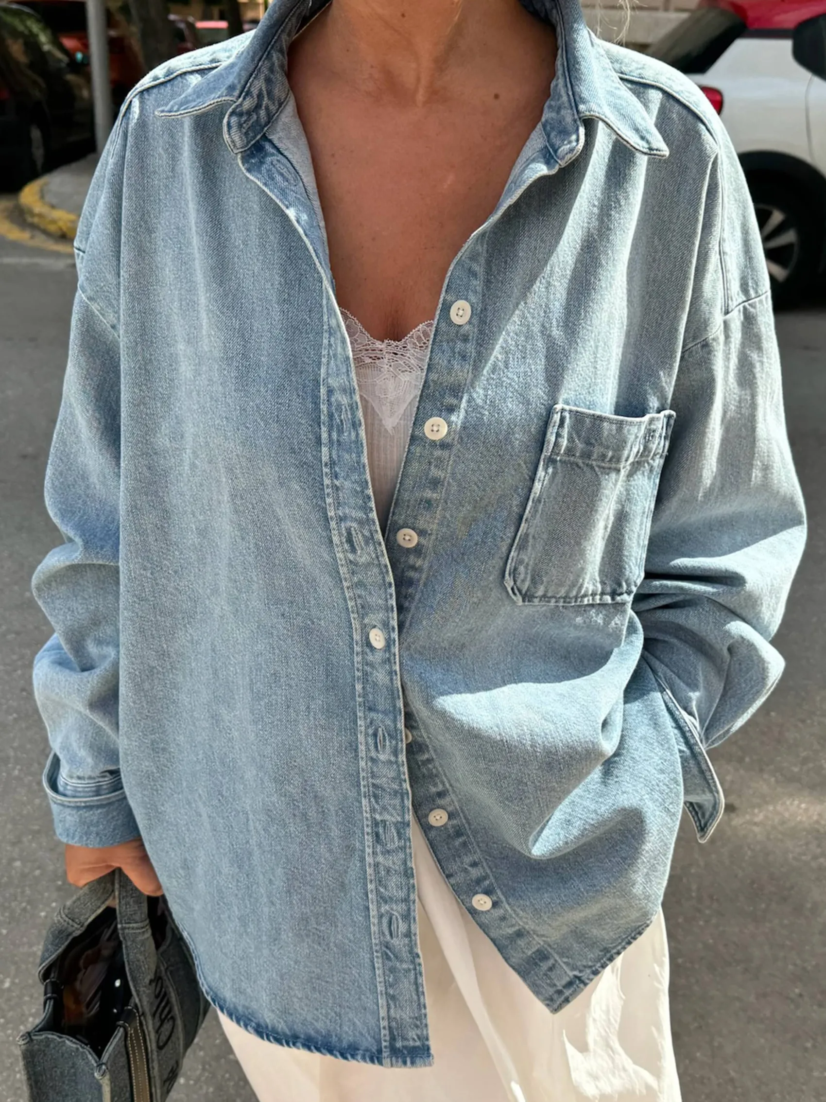 Hot Djerf Avenue Denim Shirt Washed Blue