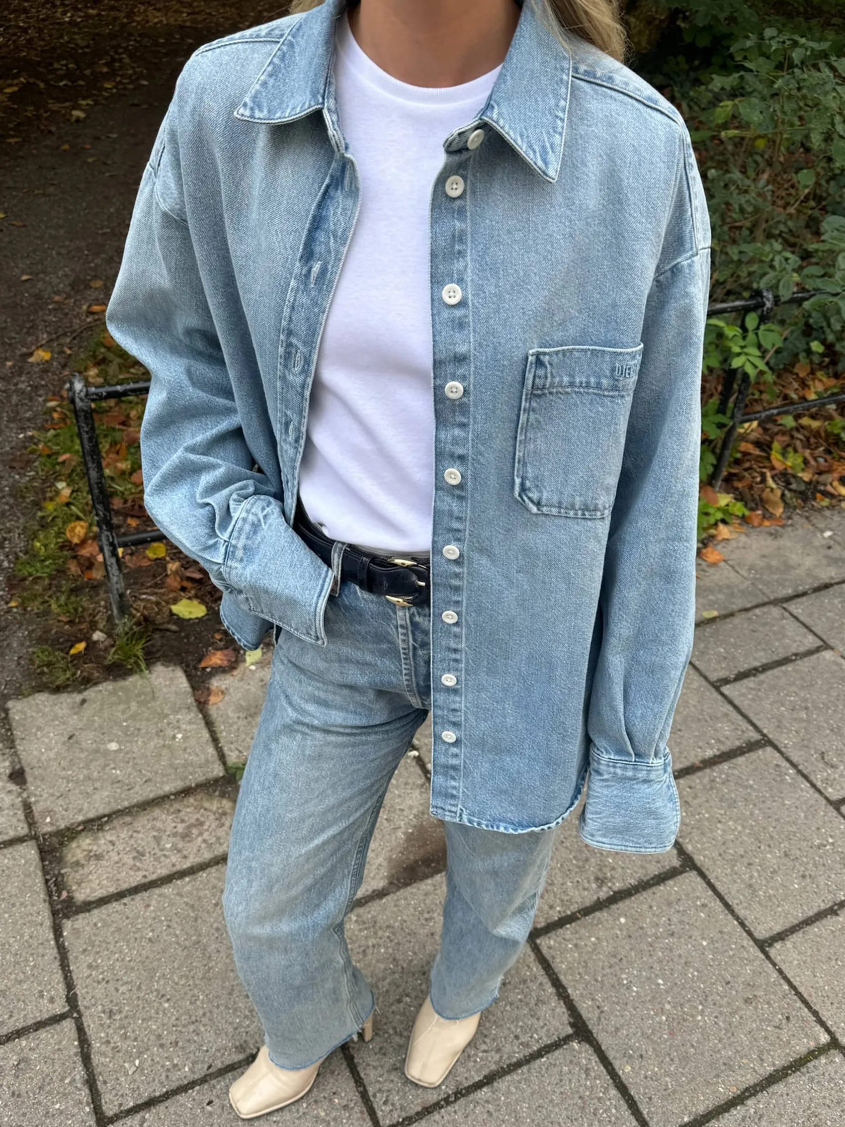 Hot Djerf Avenue Denim Shirt Washed Blue