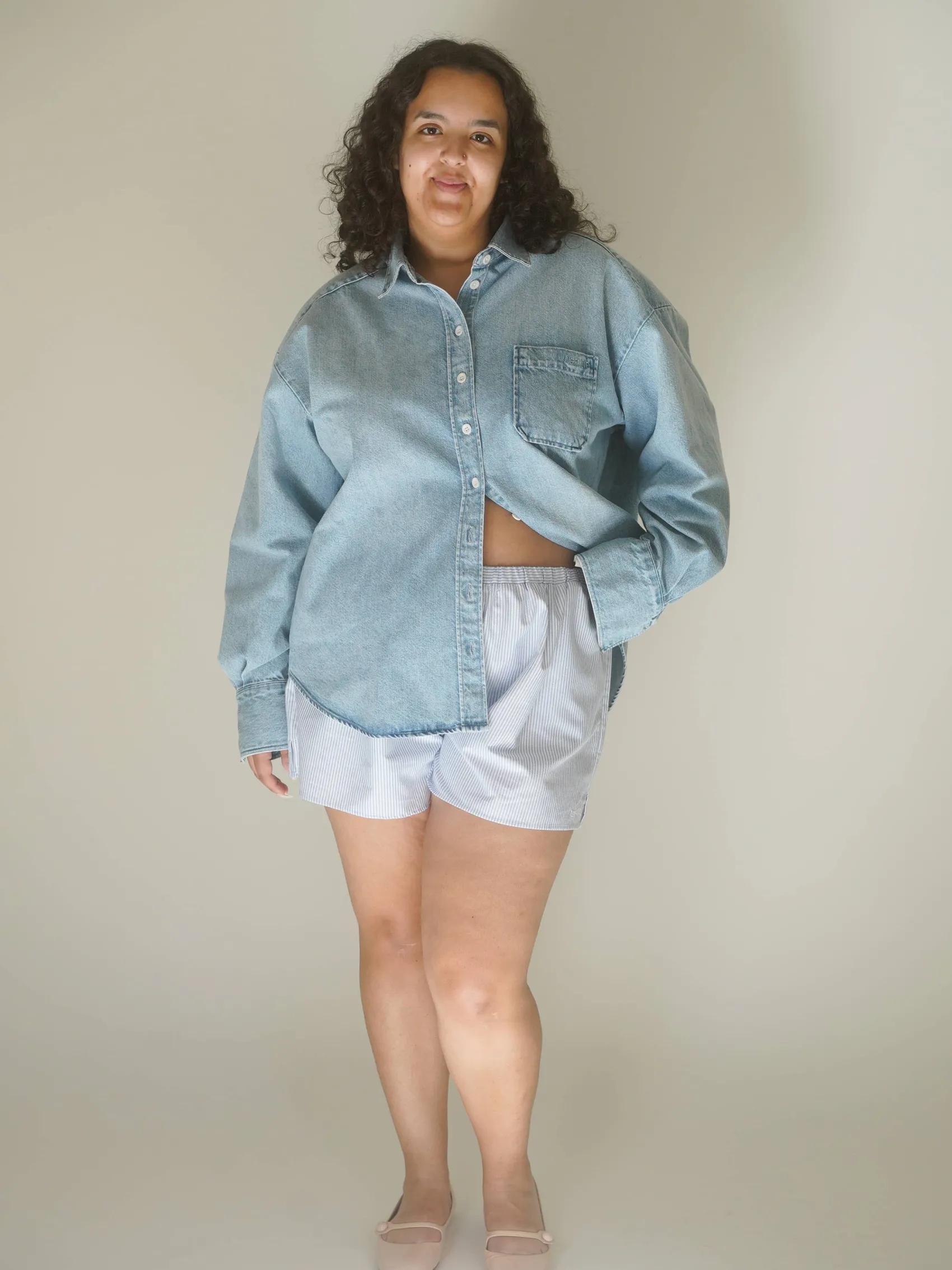 Hot Djerf Avenue Denim Shirt Washed Blue