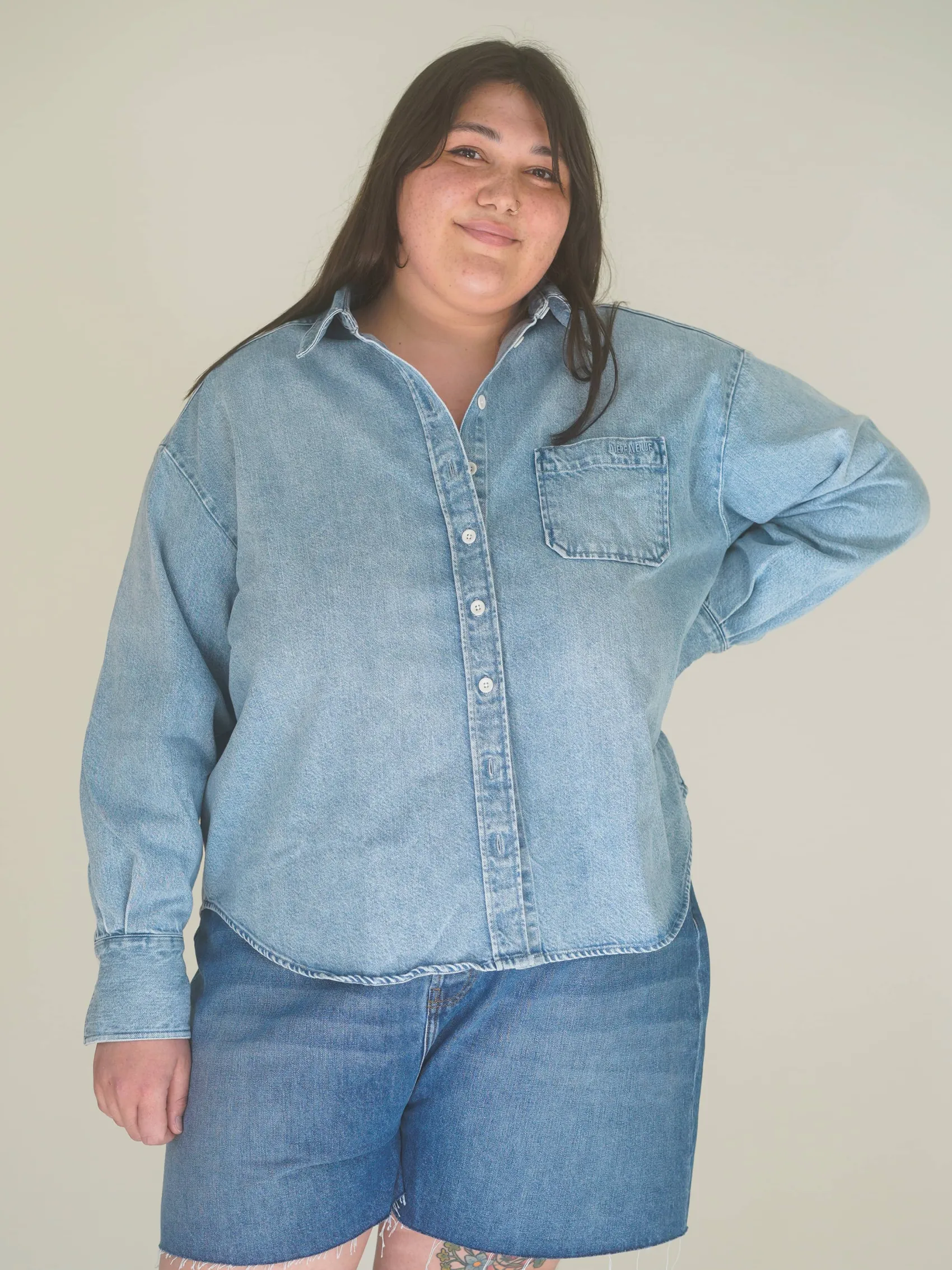 Hot Djerf Avenue Denim Shirt Washed Blue