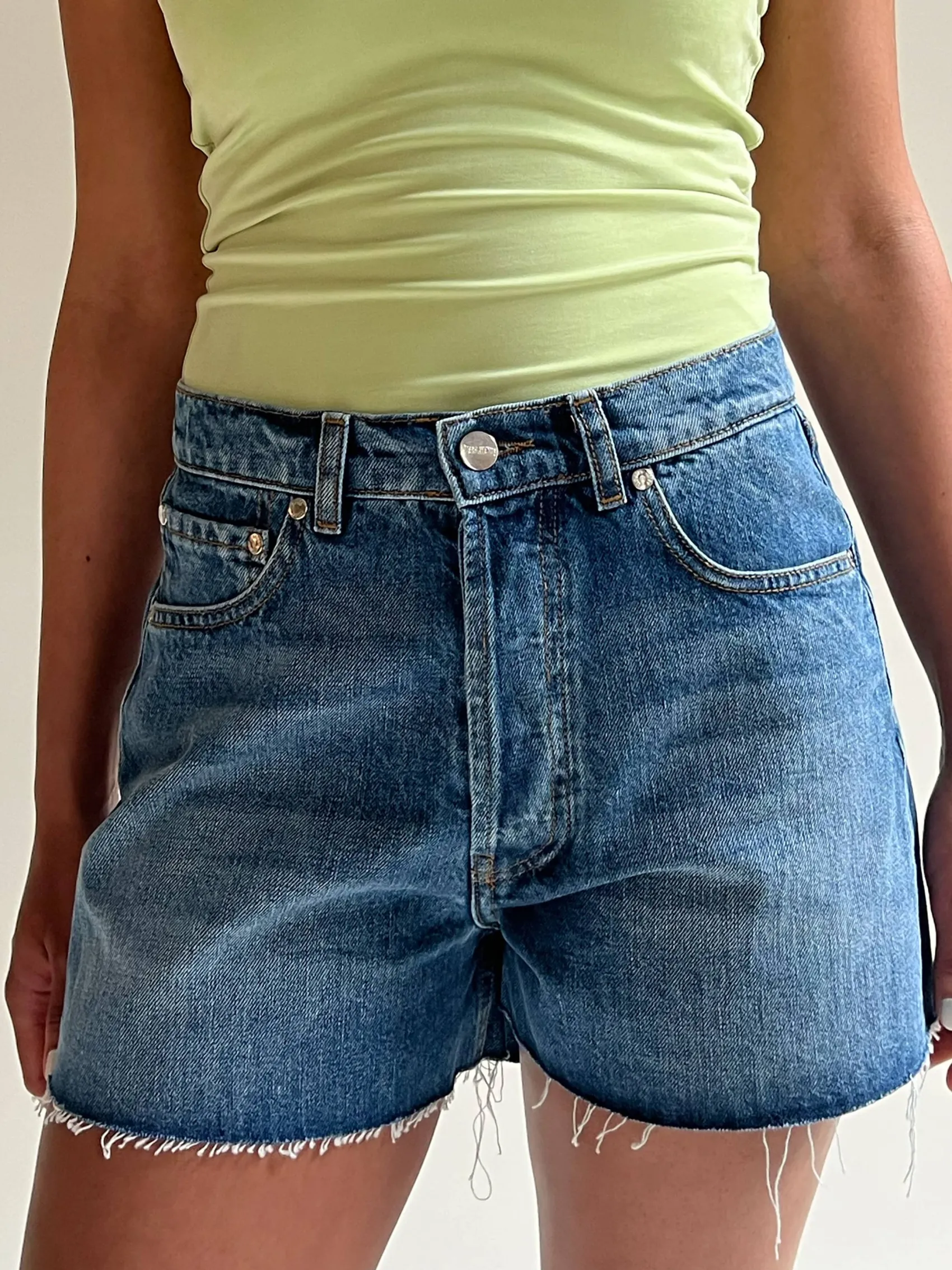 Best Djerf Avenue Denim Shorts Vintage Blue