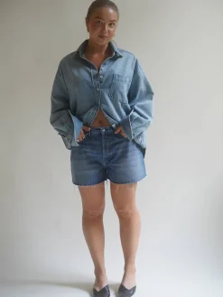Best Djerf Avenue Denim Shorts Vintage Blue