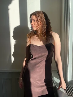 Clearance Djerf Avenue Dream Dress Midi Dark mocha