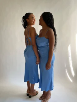 New Djerf Avenue Dream Dress Midi Sky