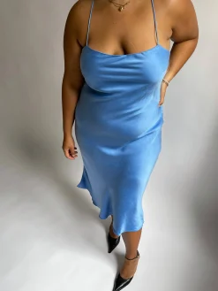 New Djerf Avenue Dream Dress Midi Sky