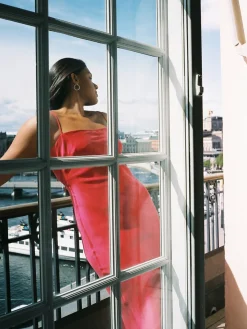 New Djerf Avenue Dream Dress Midi Sunrise