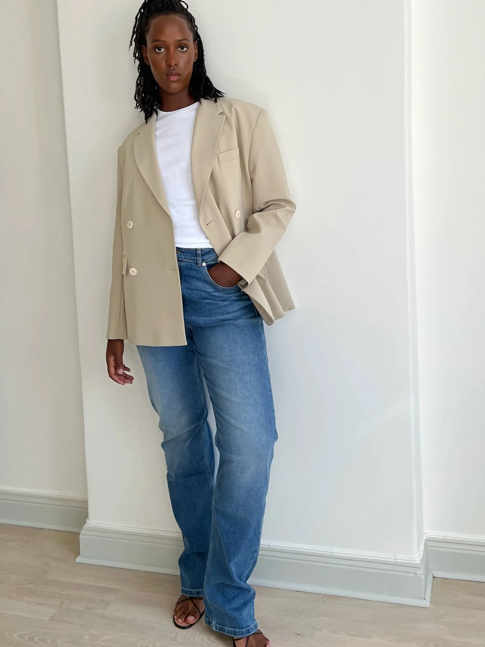 Clearance Djerf Avenue Essential Blazer Greige