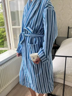 Djerf Avenue Essential Robe Blue Stripe
