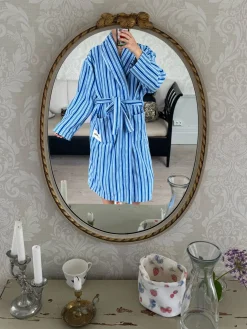 Djerf Avenue Essential Robe Blue Stripe