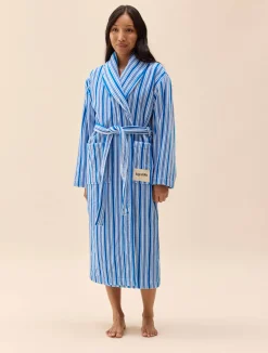 Djerf Avenue Essential Robe Blue Stripe