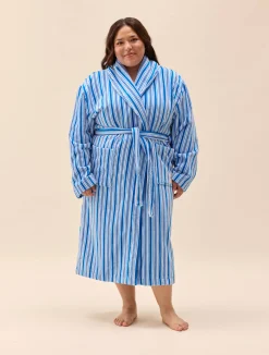 Djerf Avenue Essential Robe Blue Stripe