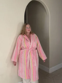 Discount Djerf Avenue Essential Robe Gelato Stripe