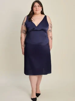 Discount Djerf Avenue Evening Midi Dress Midnight Blue