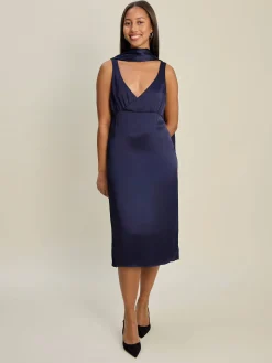 Discount Djerf Avenue Evening Midi Dress Midnight Blue