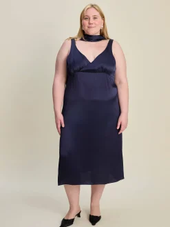 Discount Djerf Avenue Evening Midi Dress Midnight Blue