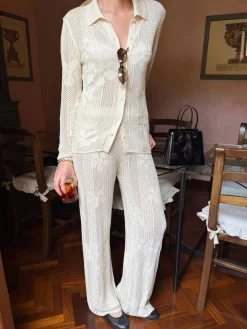 Clearance Djerf Avenue Flower Pants Ivory