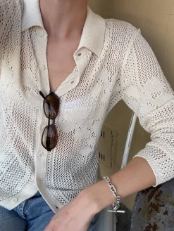 Best Djerf Avenue Flower Shirt Ivory