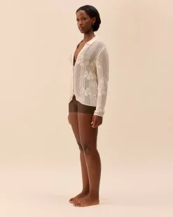 Best Djerf Avenue Flower Shirt Ivory