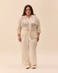 Best Djerf Avenue Flower Shirt Ivory