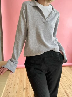Outlet Djerf Avenue Getaway Top Grey Melange