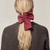 New Djerf Avenue Go Slow Bow Scrunchie Burgundy