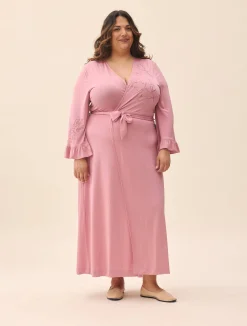 Outlet Djerf Avenue Go Slow Embroidered Robe Dusty Pink