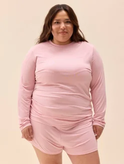 Clearance Djerf Avenue Go Slow Long Sleeve Top Pink