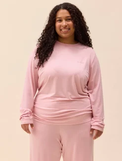 Clearance Djerf Avenue Go Slow Long Sleeve Top Pink