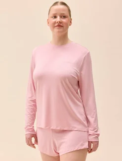 Clearance Djerf Avenue Go Slow Long Sleeve Top Pink