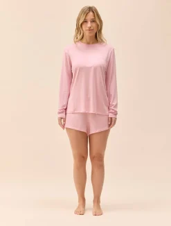 Clearance Djerf Avenue Go Slow Long Sleeve Top Pink