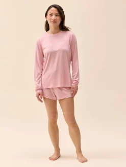Clearance Djerf Avenue Go Slow Long Sleeve Top Pink