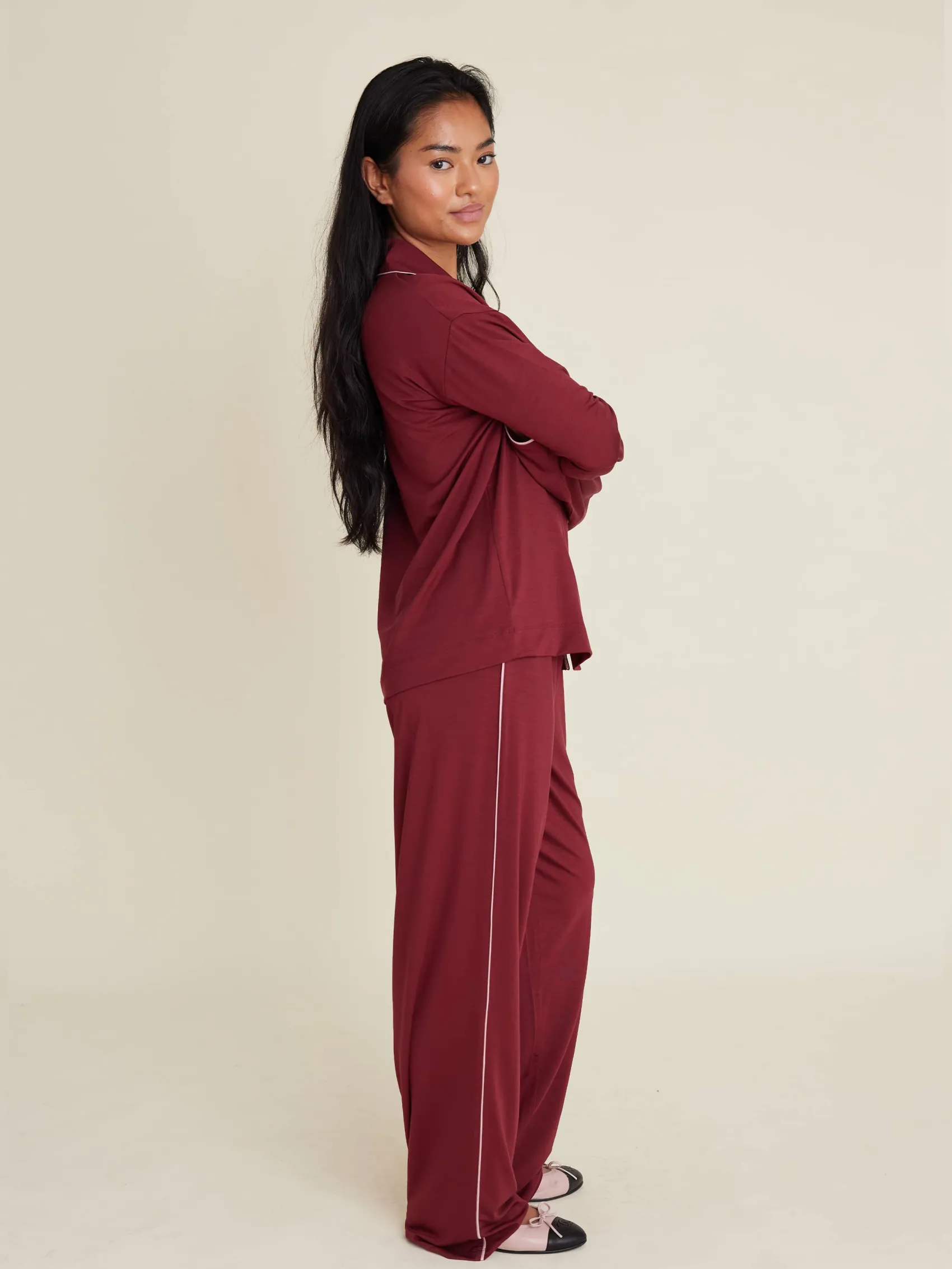 Best Djerf Avenue Go Slow Pants Burgundy