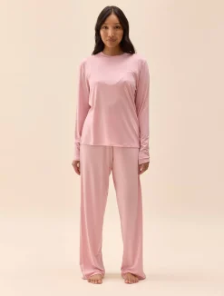 New Djerf Avenue Go Slow Pants Pink/White