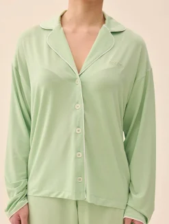 Discount Djerf Avenue Go Slow PJ Shirt Pistachio