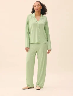 Discount Djerf Avenue Go Slow PJ Shirt Pistachio