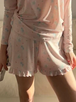 Outlet Djerf Avenue Go Slow Ruffle Shorts Summer Island
