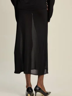 Discount Djerf Avenue Knitted Midi Skirt Black