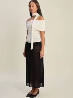 Discount Djerf Avenue Knitted Midi Skirt Black