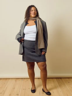 Djerf Avenue Knitted Mini Wool Skirt Charcoal