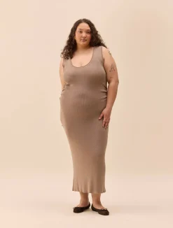 Djerf Avenue Knitted Tank Dress Taupe