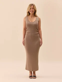 Djerf Avenue Knitted Tank Dress Taupe