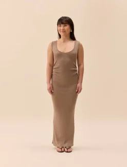 Djerf Avenue Knitted Tank Dress Taupe