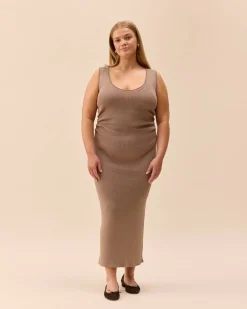 Djerf Avenue Knitted Tank Dress Taupe