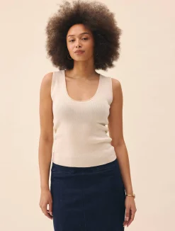 Online Djerf Avenue Knitted Tank Top Ivory