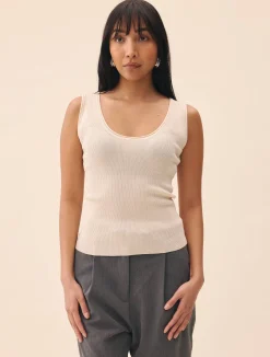 Online Djerf Avenue Knitted Tank Top Ivory