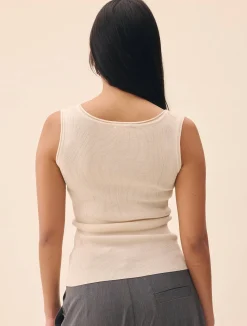 Online Djerf Avenue Knitted Tank Top Ivory