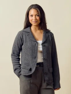 Outlet Djerf Avenue Knitted Wool Jacket Charcoal